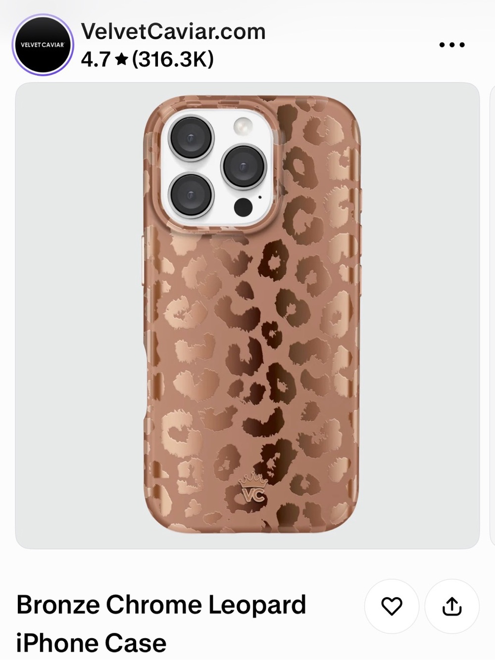Velvet Caviar Rose Gold Leopard iPhone Case